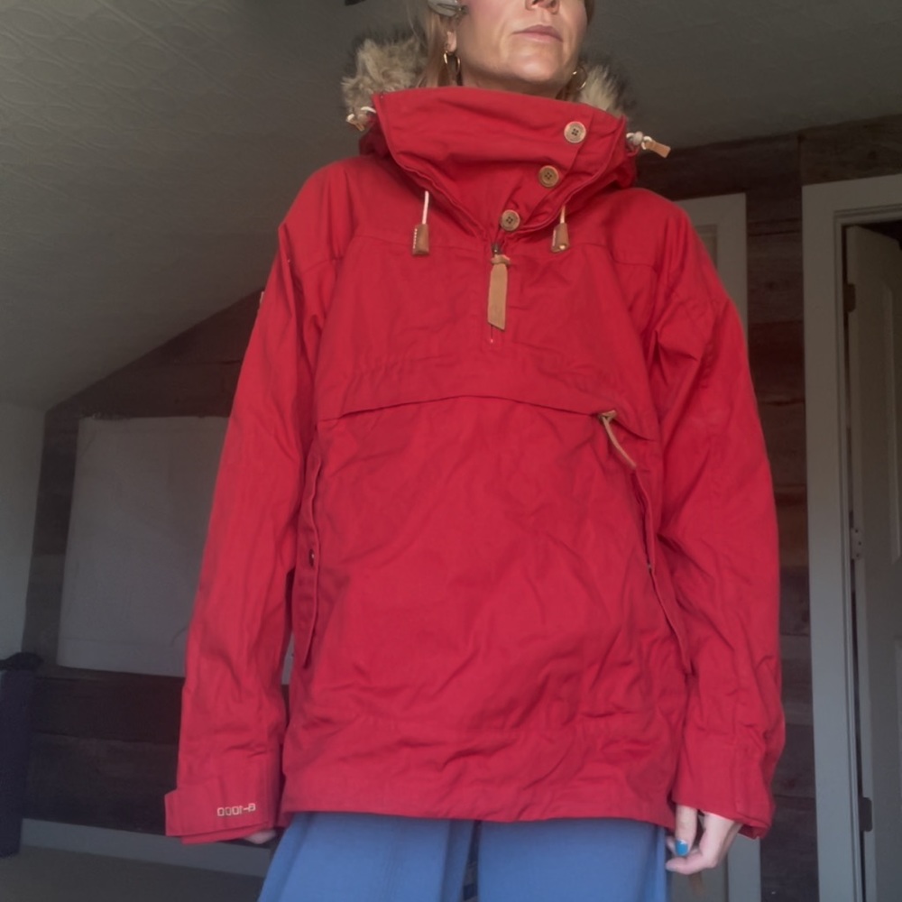 Red Fjällräven anorak parka